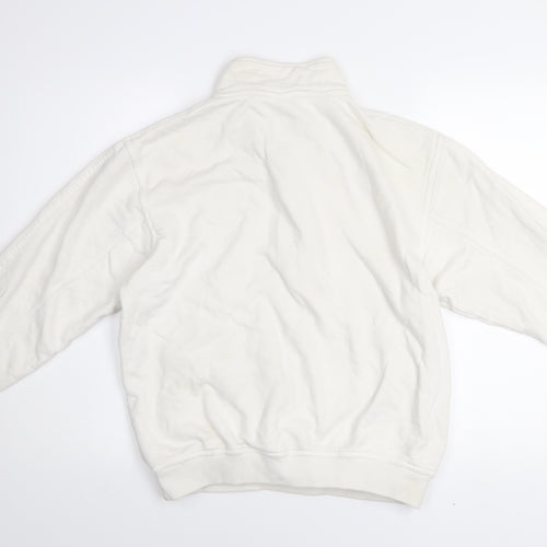 Adidas Men's White 1/2 Zip Cotton Sweatshirt Size M