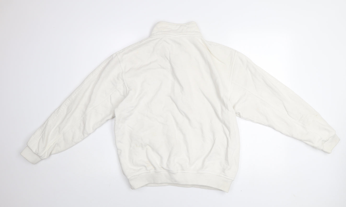 Adidas Men's White 1/2 Zip Cotton Sweatshirt Size M