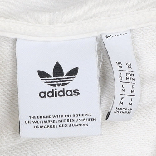 Adidas Men's White 1/2 Zip Cotton Sweatshirt Size M