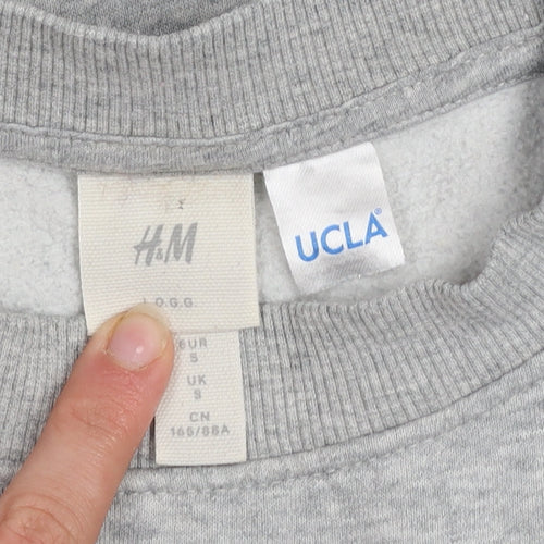 H&M UCLA Grey Crew Neck Sweatshirt Men Small Classic Logo Print