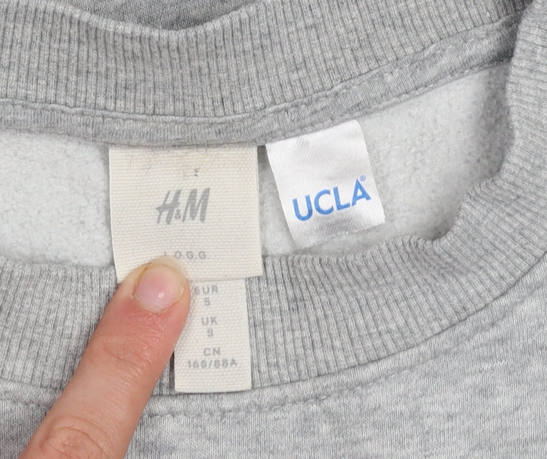 H&M UCLA Grey Crew Neck Sweatshirt Men Small Classic Logo Print