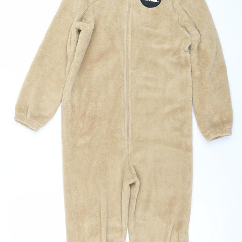 H&M Boys Star Wars Yoda Fleece One Piece Beige 6-8 Years Zip Hooded Pyjamas