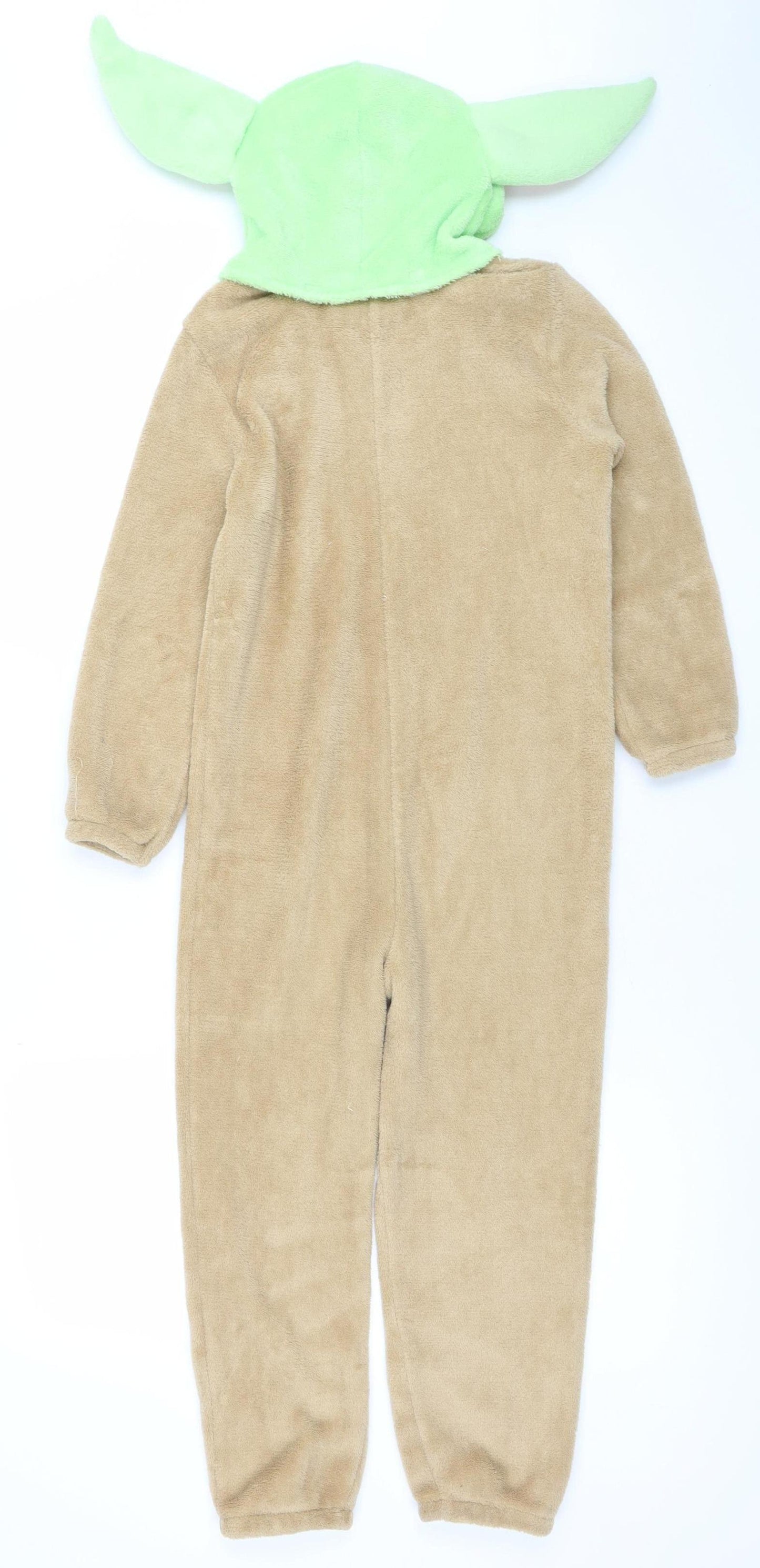 H&M Boys Star Wars Yoda Fleece One Piece Beige 6-8 Years Zip Hooded Pyjamas