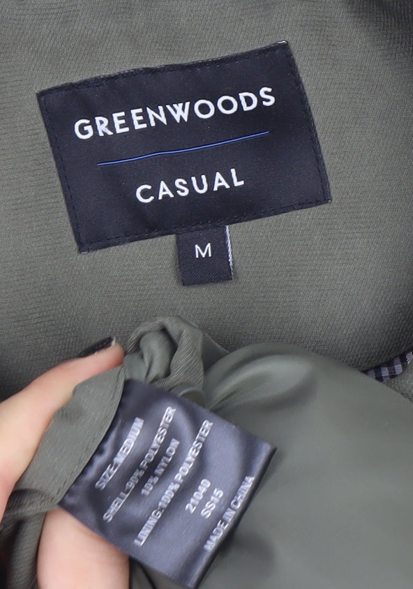 Greenwoods Men’s Green Polyester Casual Jacket Size M