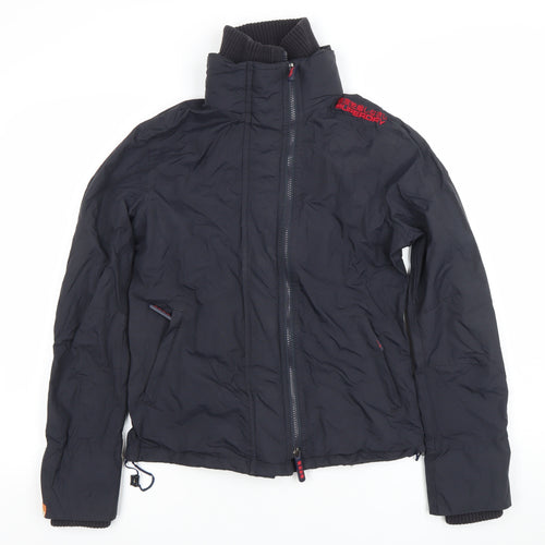Superdry Women Black Large Double Black Label Full Zip Jacket