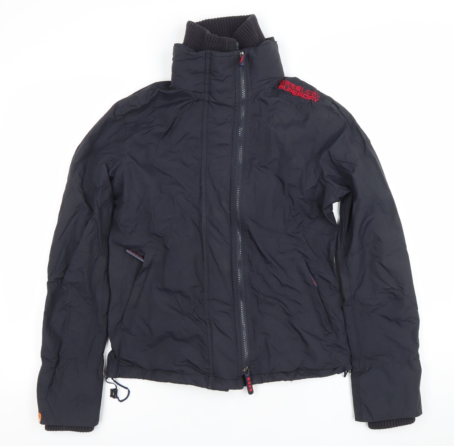 Superdry Women Black Large Double Black Label Full Zip Jacket
