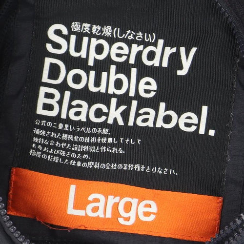 Superdry Women Black Large Double Black Label Full Zip Jacket