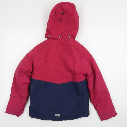 Trespass Boys Red & Blue Waterproof Hooded Puffer Jacket 9-10 Years