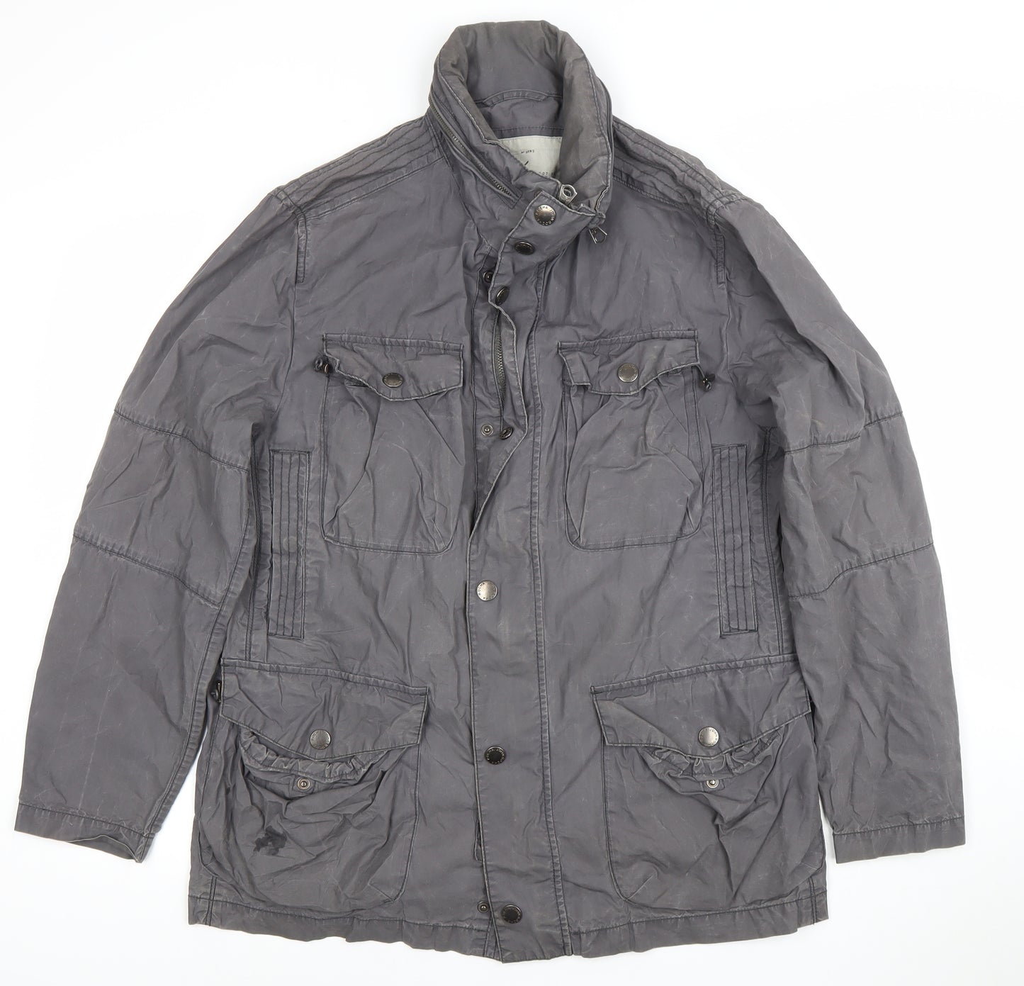 Petrol Industries Women Grey Cotton Military Jacket M
