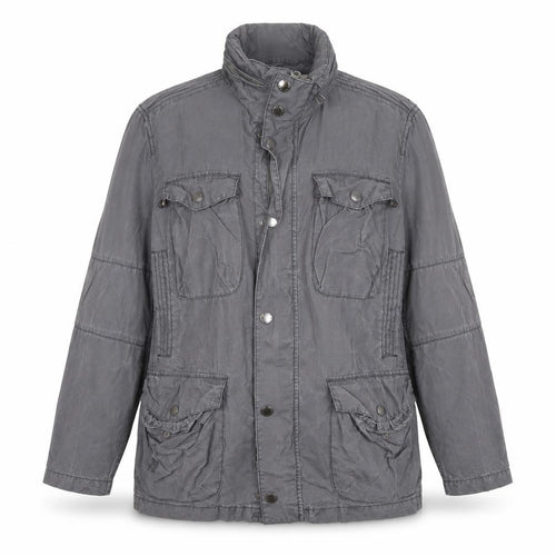 Petrol Industries Women Grey Cotton Military Jacket M