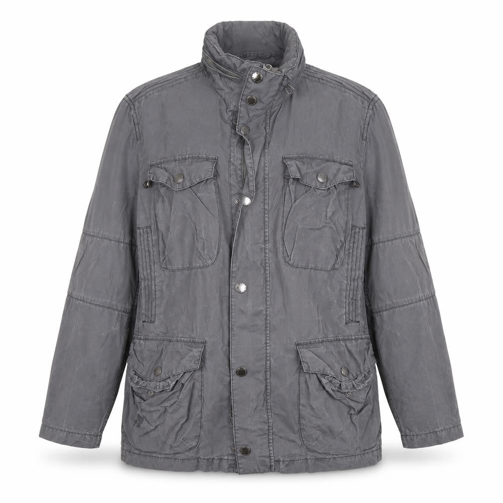 Petrol Industries Women Grey Cotton Military Jacket M