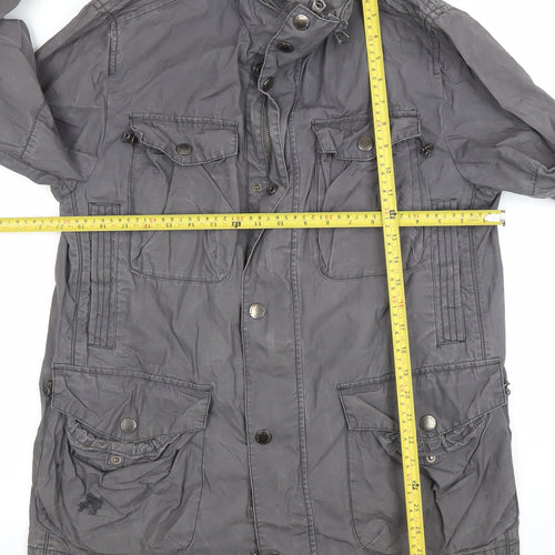 Petrol Industries Women Grey Cotton Military Jacket M