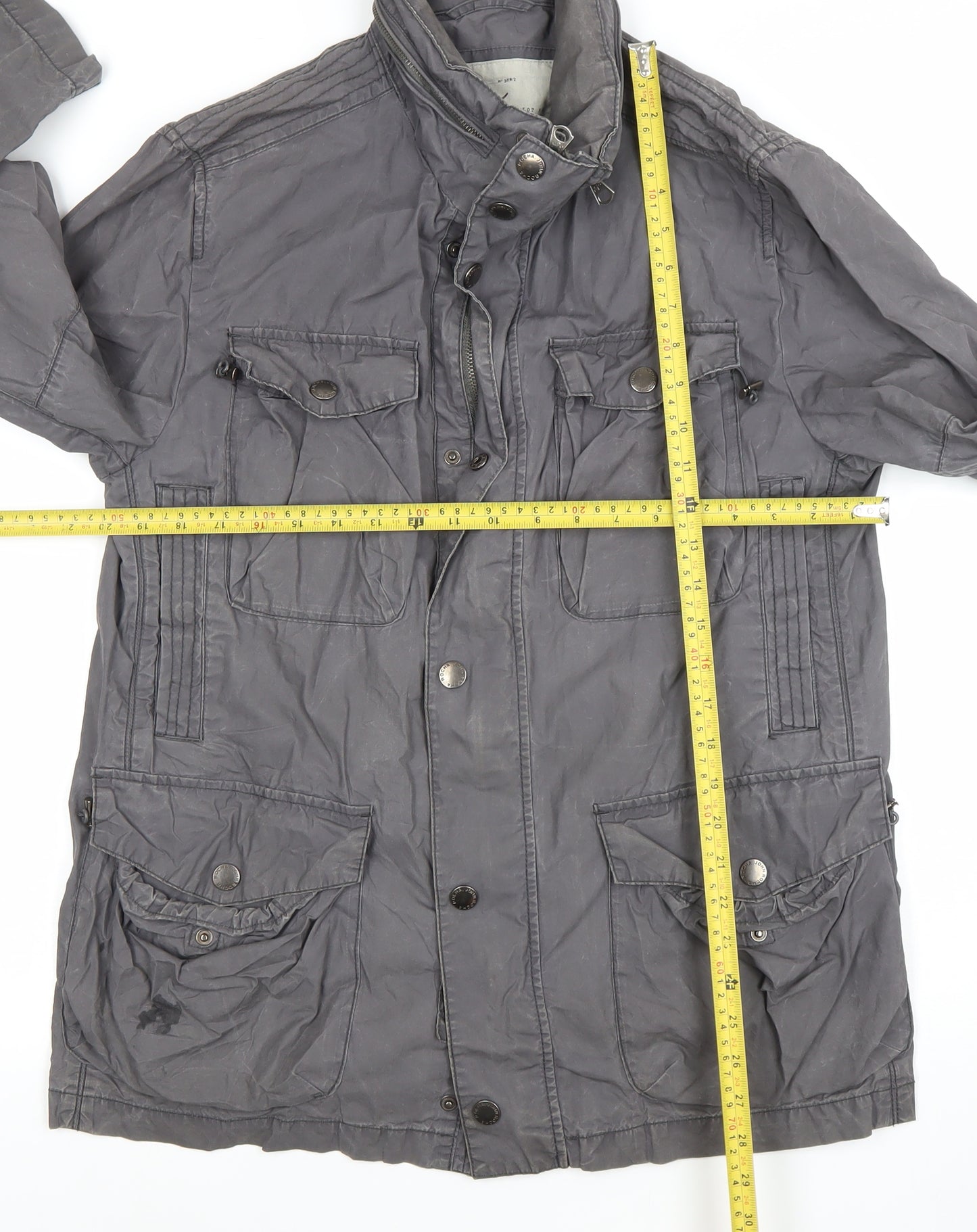 Petrol Industries Women Grey Cotton Military Jacket M