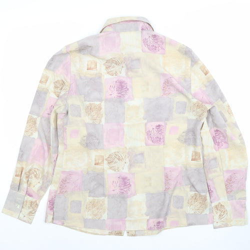 Fosby Design Women's Multicoloured Button-Up Shirt UK 12 Long Sleeve Polyester