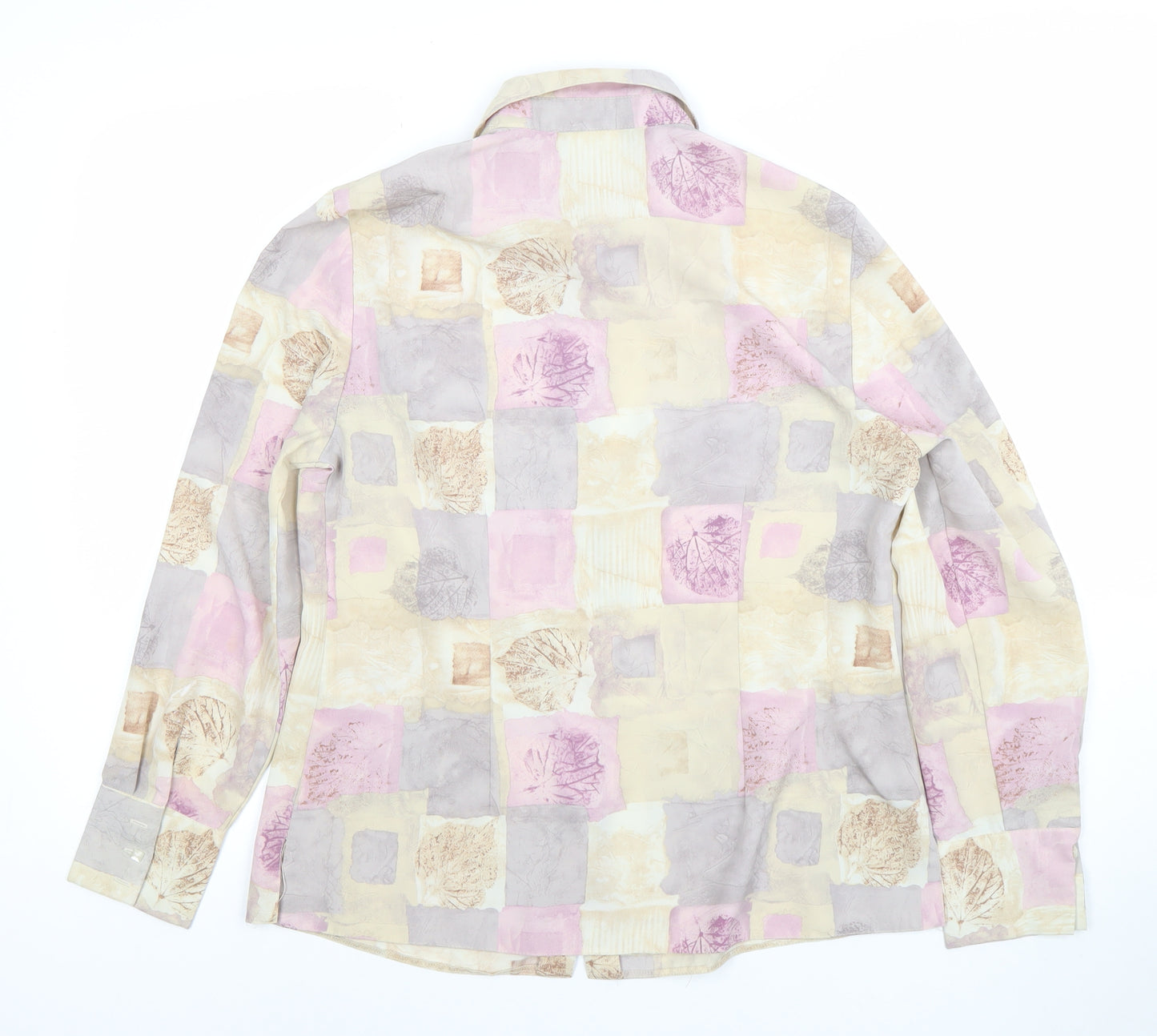 Fosby Design Women's Multicoloured Button-Up Shirt UK 12 Long Sleeve Polyester