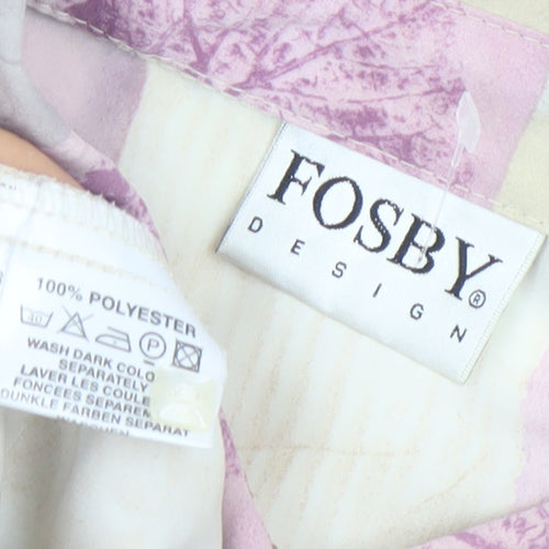 Fosby Design Women's Multicoloured Button-Up Shirt UK 12 Long Sleeve Polyester