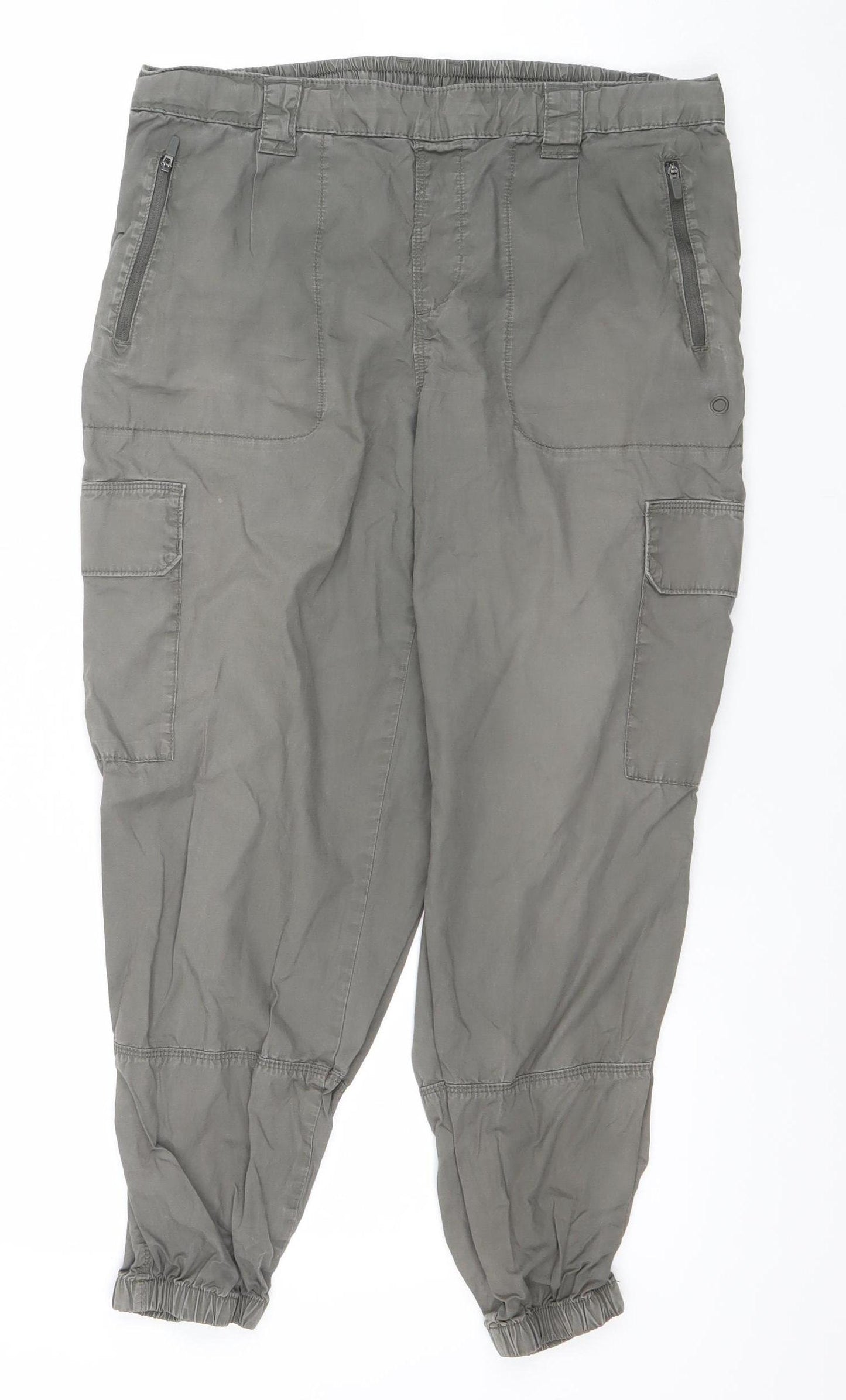 Marks and Spencer Women's Grey Cargo Trousers Size 12 Relaxed Fit