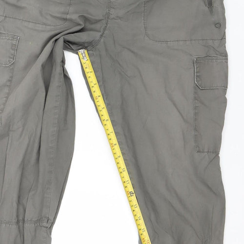 Marks and Spencer Women's Grey Cargo Trousers Size 12 Relaxed Fit