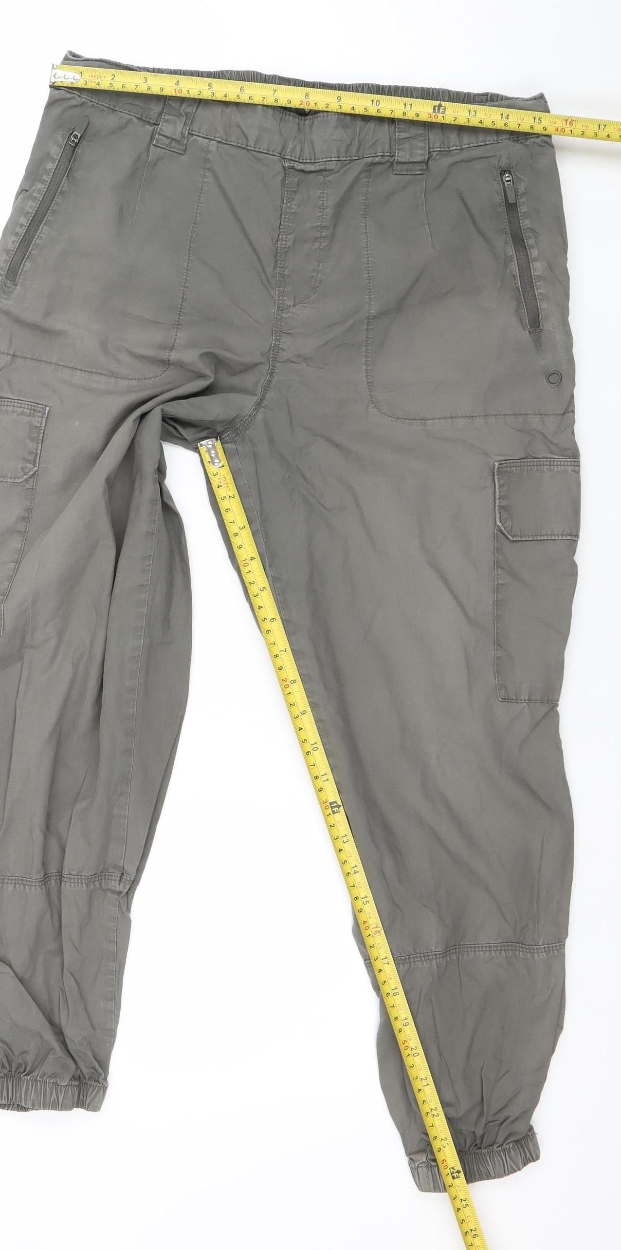 Marks and Spencer Women's Grey Cargo Trousers Size 12 Relaxed Fit