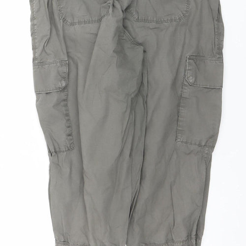 Marks and Spencer Women's Grey Cargo Trousers Size 12 Relaxed Fit