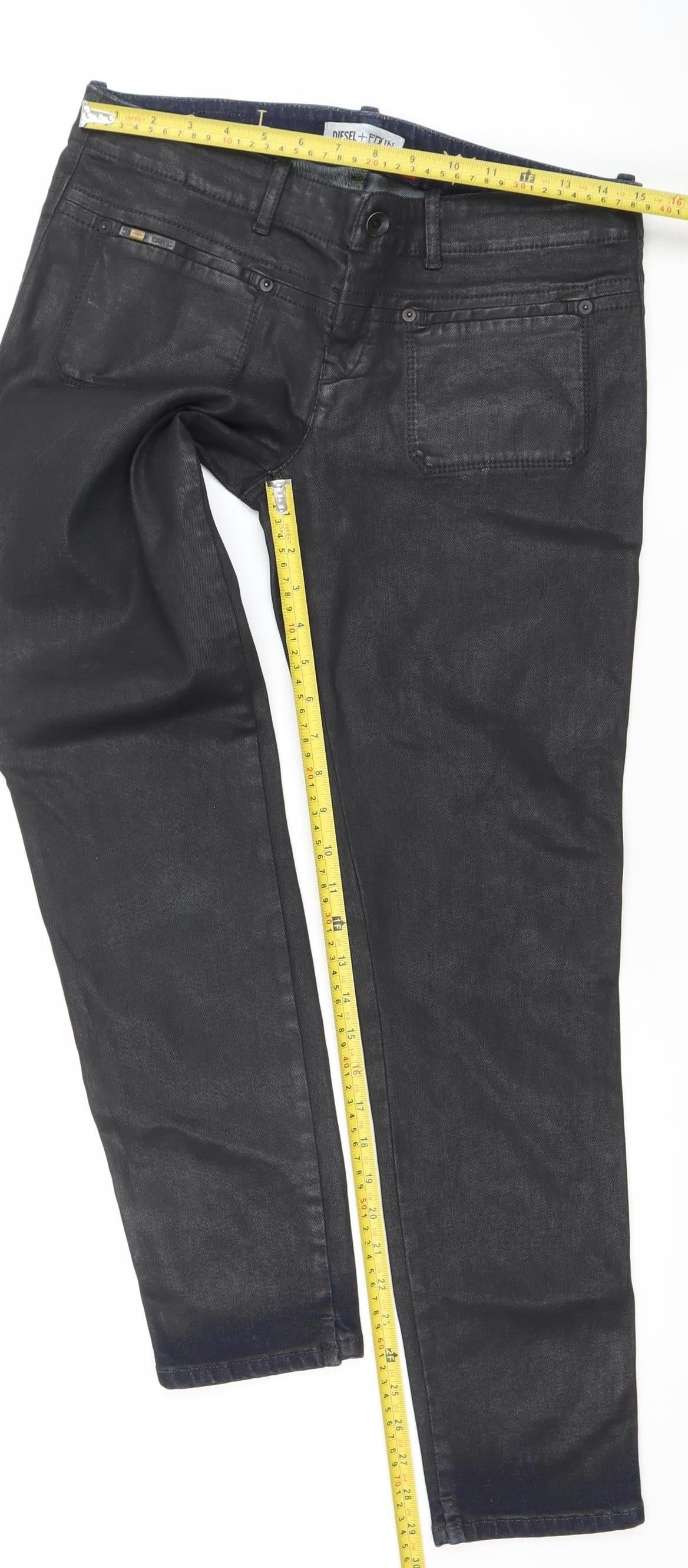 Diesel + Edun Women's Black Straight Denim Jeans Size 31 Regular Fit