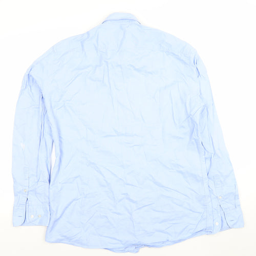 Hugo Boss Men's Blue Slim Fit Long Sleeve Cotton Dress Shirt L 41cm