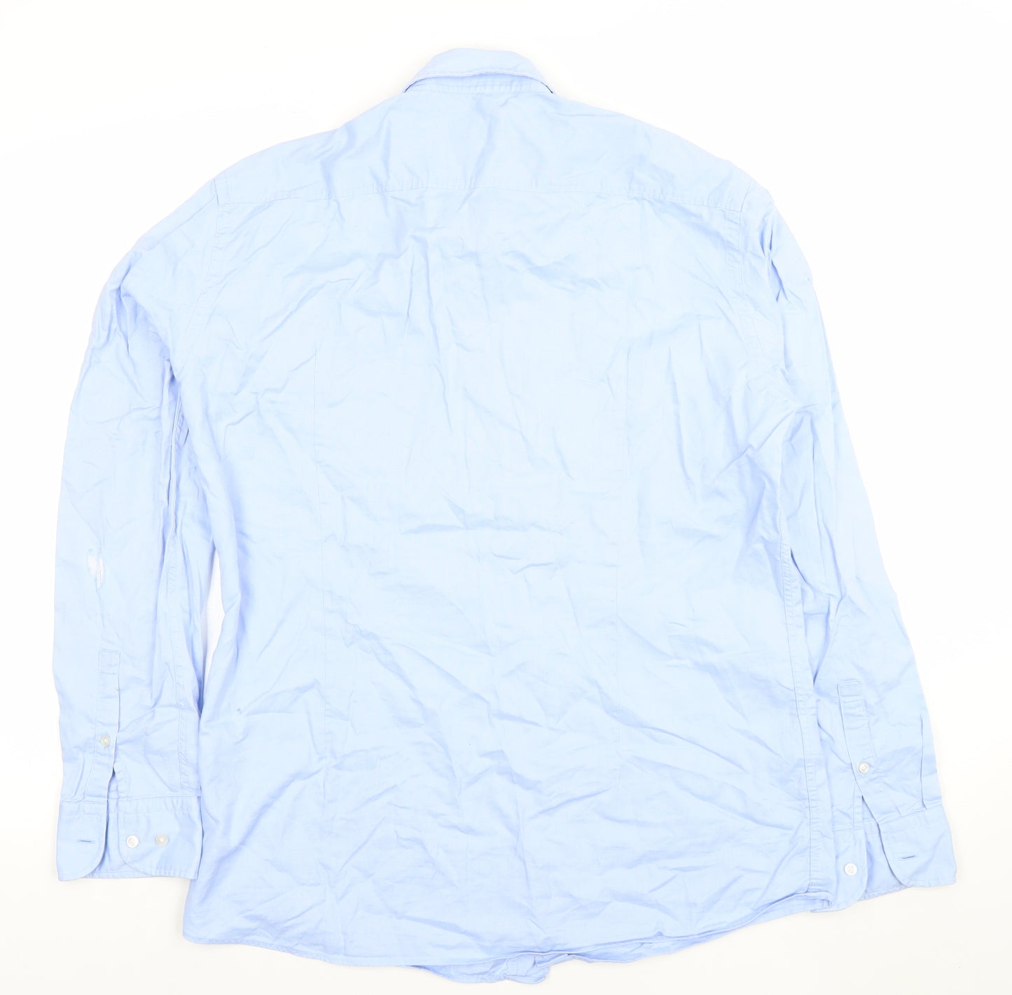 Hugo Boss Men's Blue Slim Fit Long Sleeve Cotton Dress Shirt L 41cm