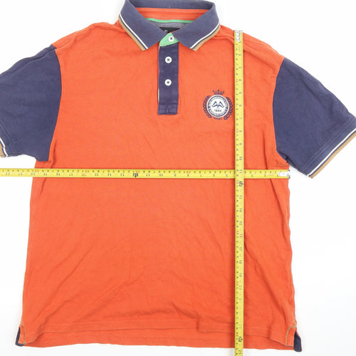 Marks and Spencer Blue Harbour Men's Orange Tailored Fit Polo Shirt M