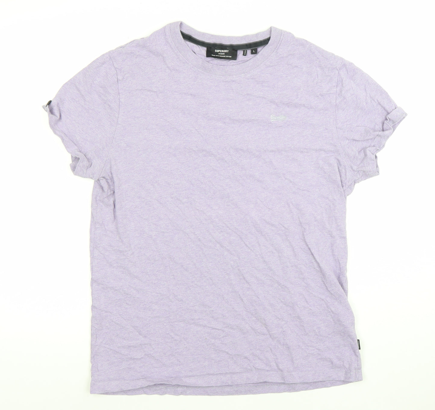 Superdry Studios Men's Lilac Organic Cotton Crew Neck T-Shirt Size L