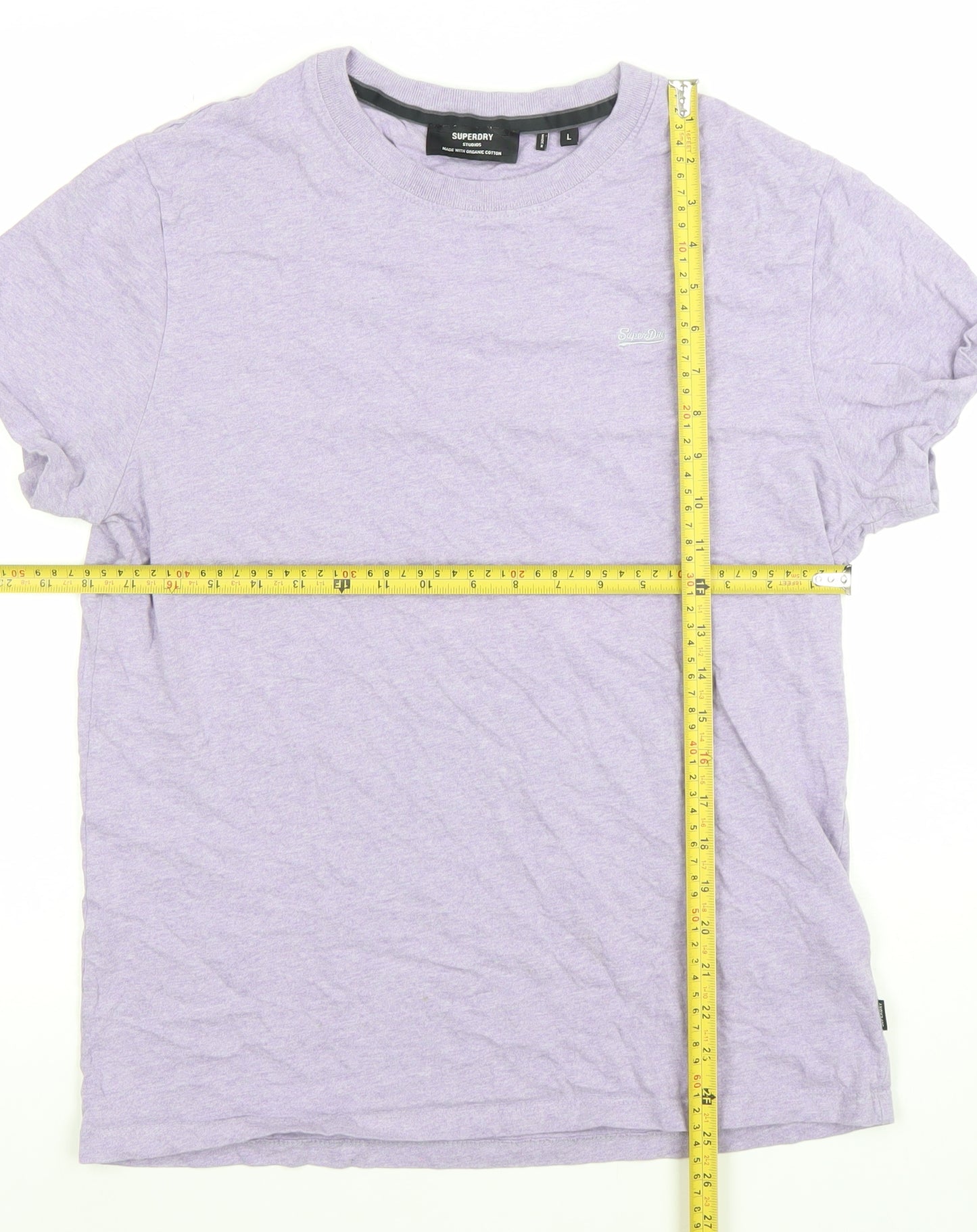 Superdry Studios Men's Lilac Organic Cotton Crew Neck T-Shirt Size L