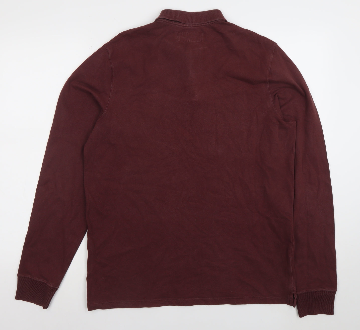 Abercrombie & Fitch Men's Brown Long Sleeve Stretch Polo Shirt Size L