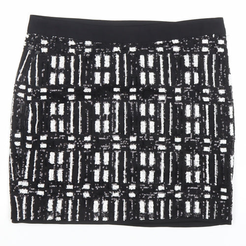 Vero Moda Women’s Black Sequin Pencil Mini Skirt Size 10