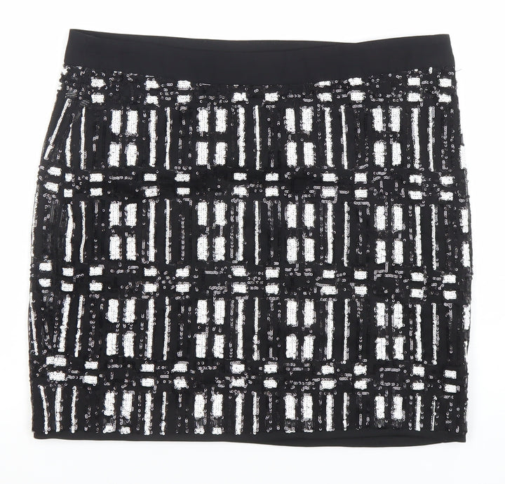 Vero Moda Women’s Black Sequin Pencil Mini Skirt Size 10