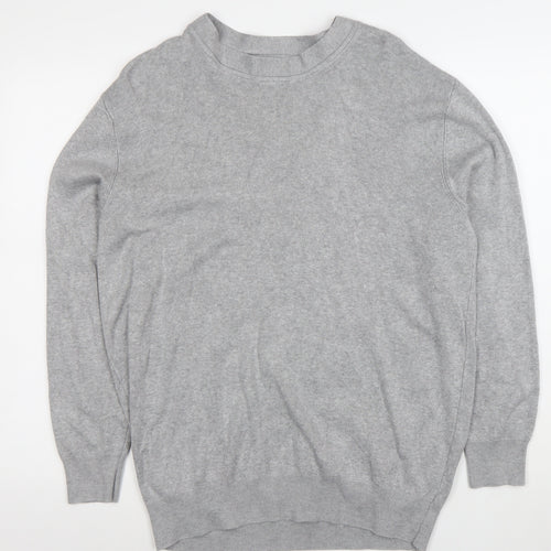 Zara Women’s Grey Viscose Blend Crew Neck Long Sleeve Jumper Size 14