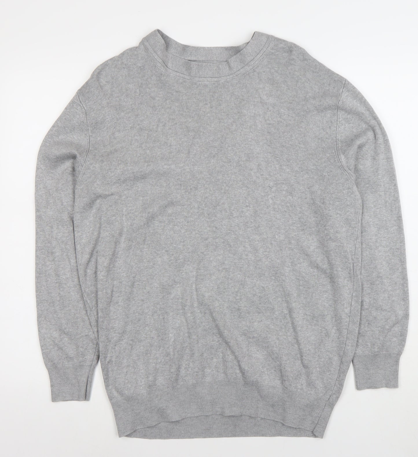 Zara Women’s Grey Viscose Blend Crew Neck Long Sleeve Jumper Size 14