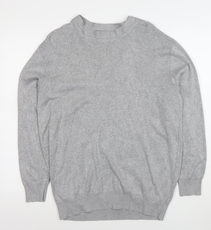 Zara Women’s Grey Viscose Blend Crew Neck Long Sleeve Jumper Size 14