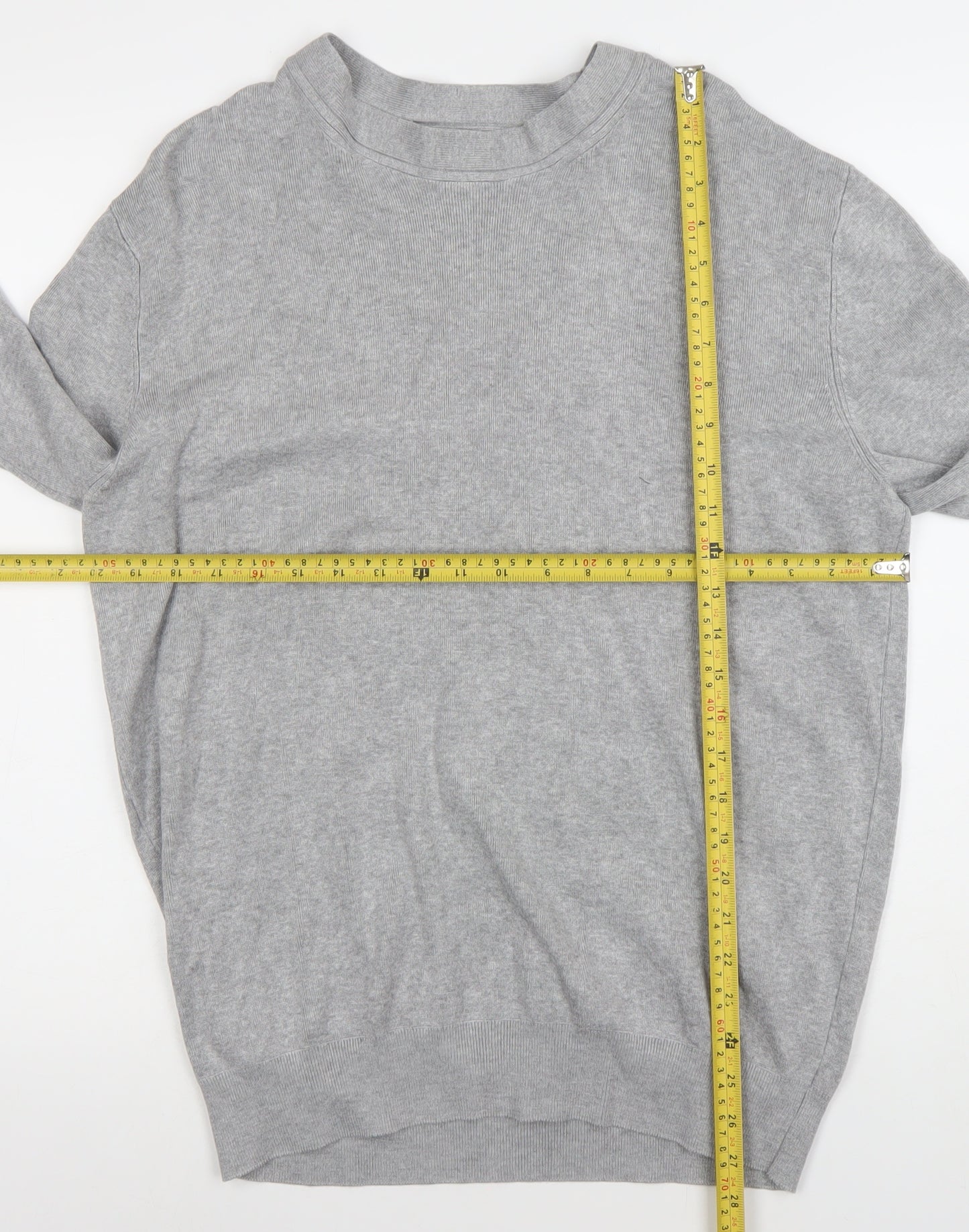 Zara Women’s Grey Viscose Blend Crew Neck Long Sleeve Jumper Size 14