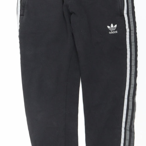 Adidas Men's Black Jogger Trousers Size M Fleece Activewear