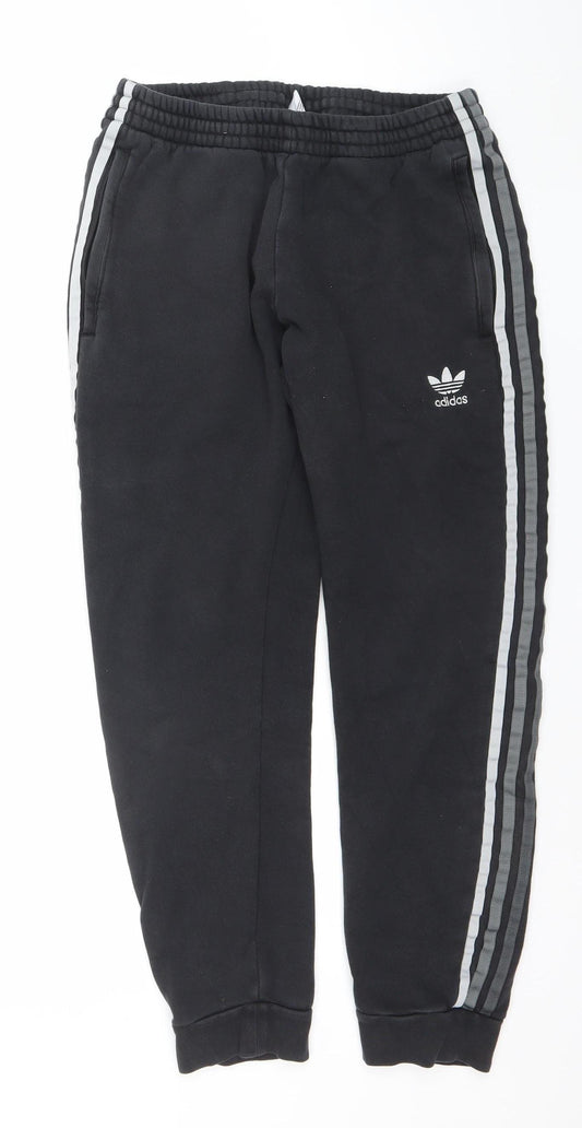 Adidas Men's Black Jogger Trousers Size M Fleece Activewear