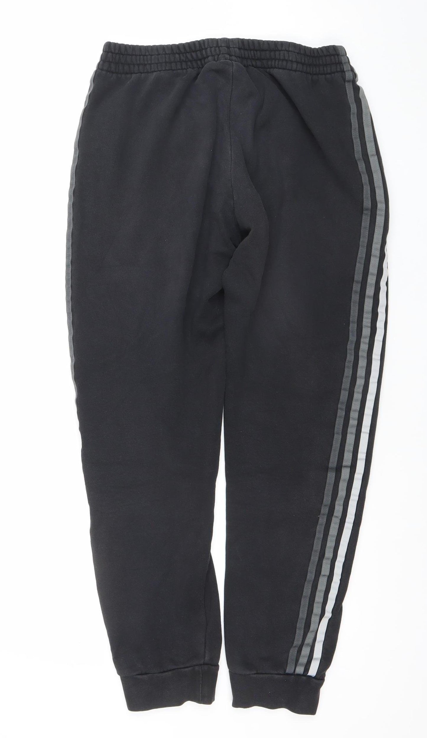 Adidas Men's Black Jogger Trousers Size M Fleece Activewear