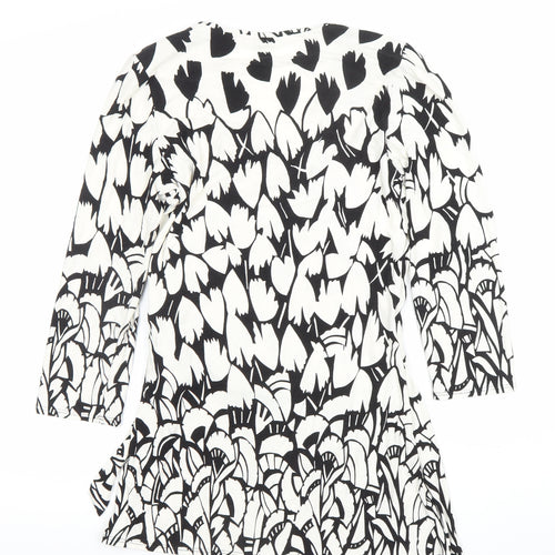 Marks and Spencer Womens Black Floral Wrap Jersey Blouse Size 10