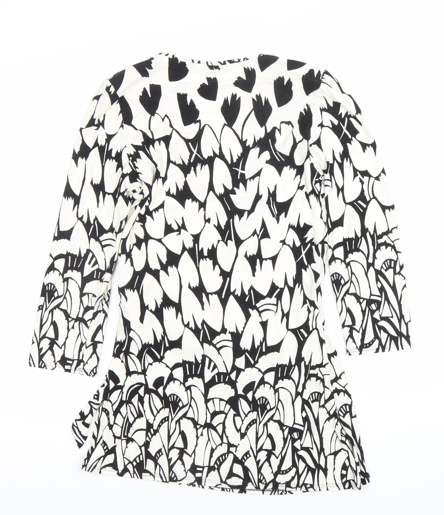 Marks and Spencer Womens Black Floral Wrap Jersey Blouse Size 10