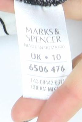 Marks and Spencer Womens Black Floral Wrap Jersey Blouse Size 10