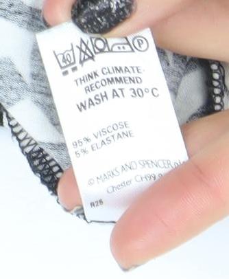 Marks and Spencer Womens Black Floral Wrap Jersey Blouse Size 10