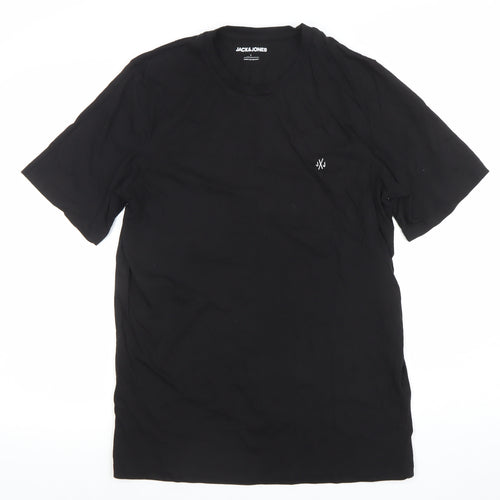 Jack & Jones Men's Black Crew Neck Cotton T-Shirt Size L