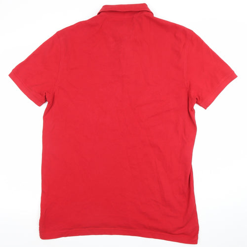 Tommy Hilfiger Men's Red Regular Fit Polo Shirt Size L Cotton Stretch