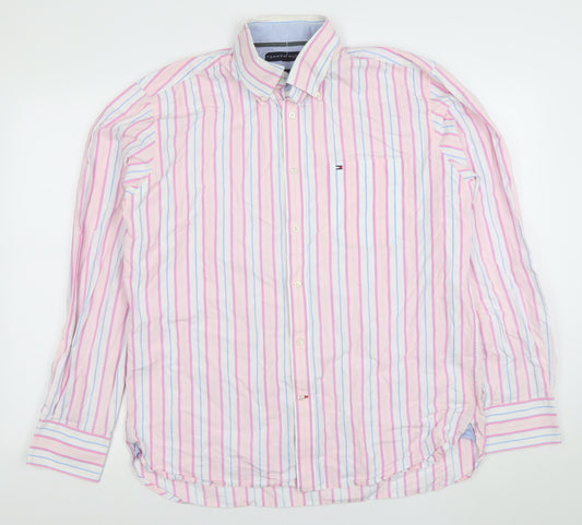 Tommy Hilfiger Men's Multicoloured Striped Long Sleeve Dress Shirt Size L