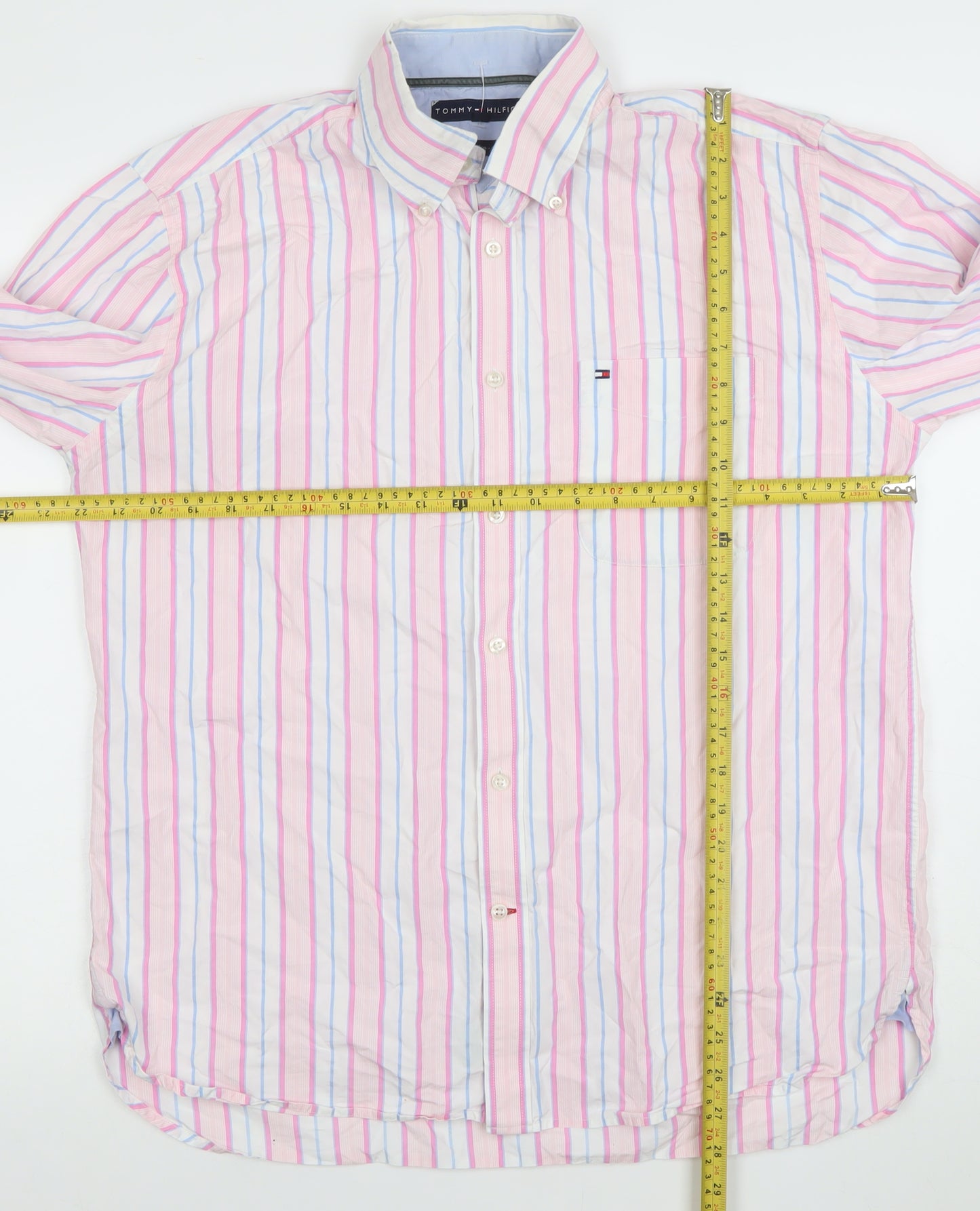 Tommy Hilfiger Men's Multicoloured Striped Long Sleeve Dress Shirt Size L