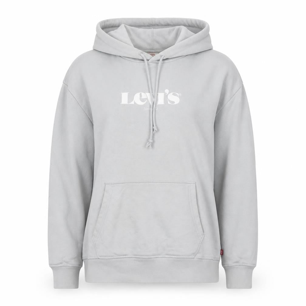 Front view of Levi’s Women’s Grey Pullover Hoodie XL Cotton Casual