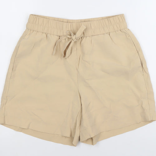 Vero Moda Womens Beige XS Paperbag Shorts Drawstring Waist Lightweight